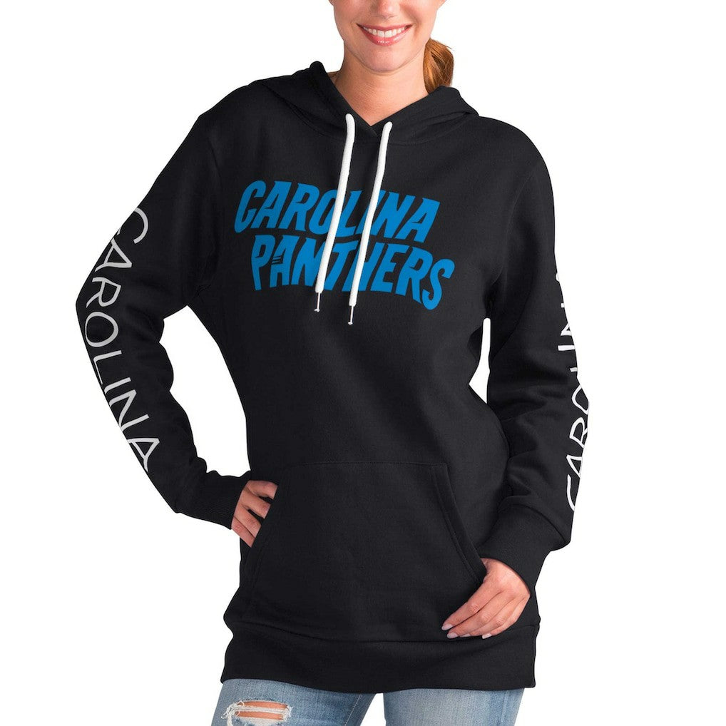 Carolina Panthers G-III 4Her by Carl Banks Women's Extra Inning Pullover Hoodie - Black Hoodies