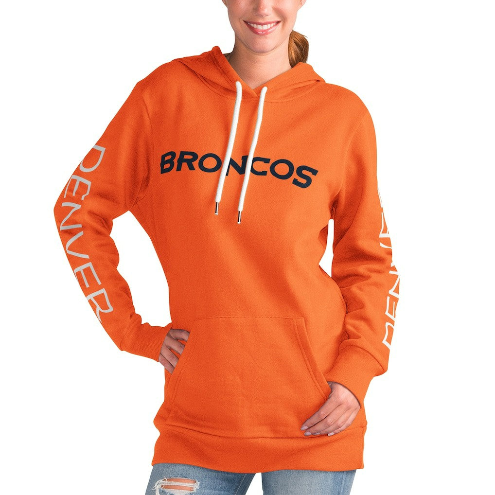 Denver Broncos G-III 4Her by Carl Banks Women's Extra Inning Pullover Hoodie - Orange Hoodies