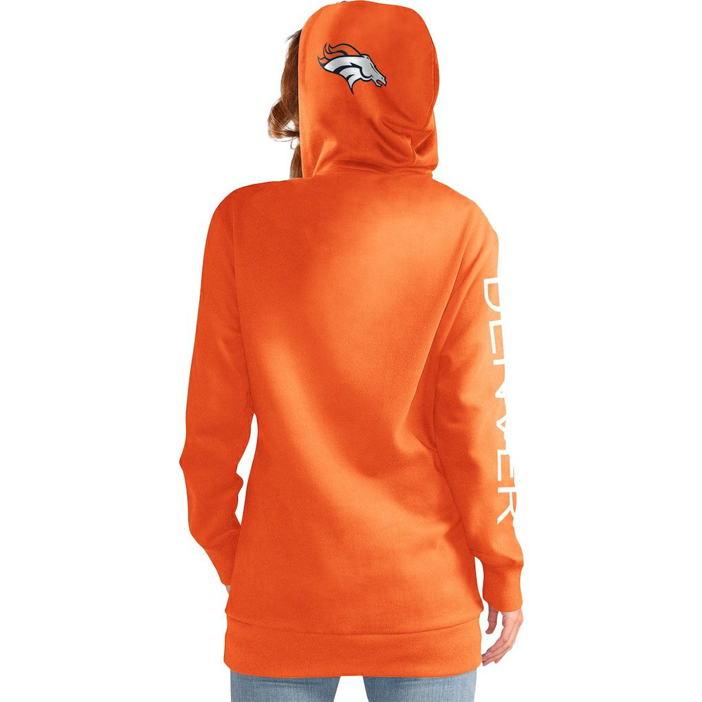 Denver Broncos G-III 4Her by Carl Banks Women's Extra Inning Pullover Hoodie - Orange Hoodies