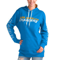 Los Angeles Chargers G-III 4Her by Carl Banks Women's Extra Inning Pullover Hoodie - Powder Blue Hoodies