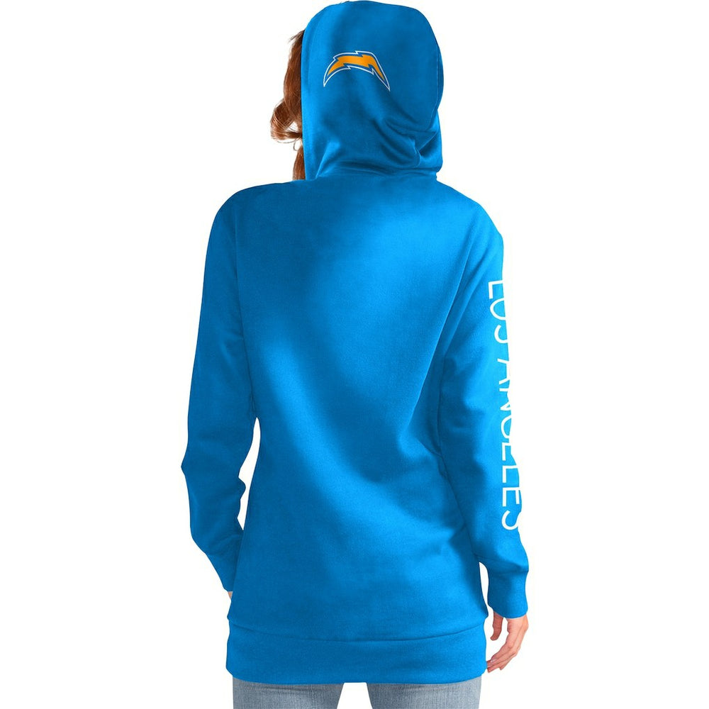 Los Angeles Chargers G-III 4Her by Carl Banks Women's Extra Inning Pullover Hoodie - Powder Blue Hoodies