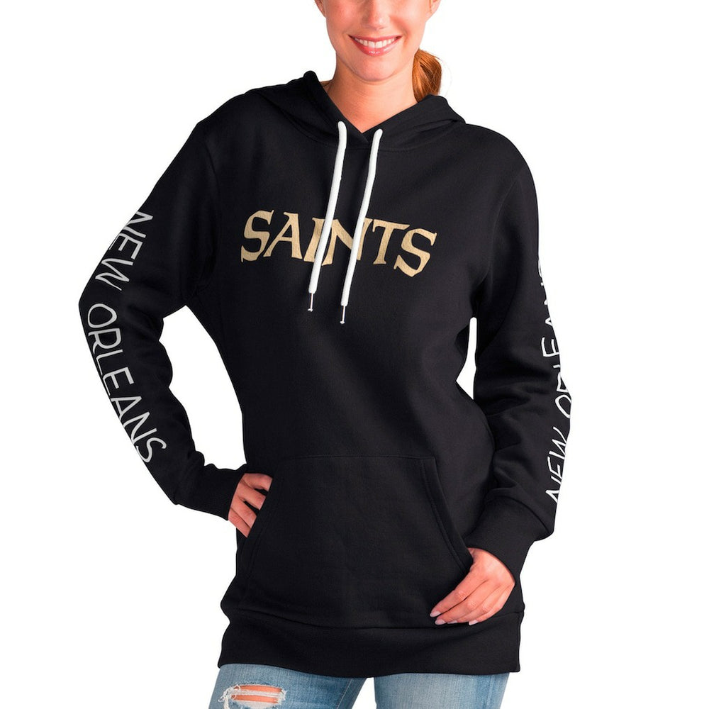 New Orleans Saints G-III 4Her by Carl Banks Women's Extra Inning Pullover Hoodie - Black Hoodies