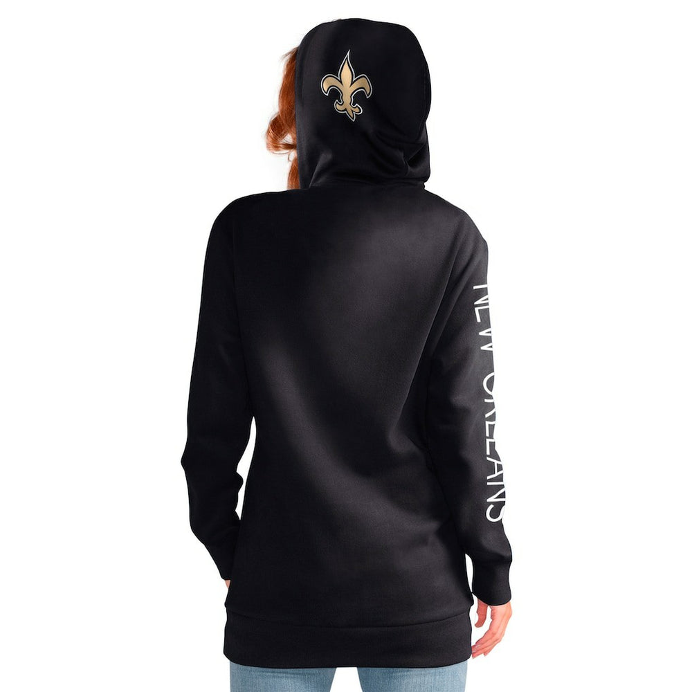 New Orleans Saints G-III 4Her by Carl Banks Women's Extra Inning Pullover Hoodie - Black Hoodies