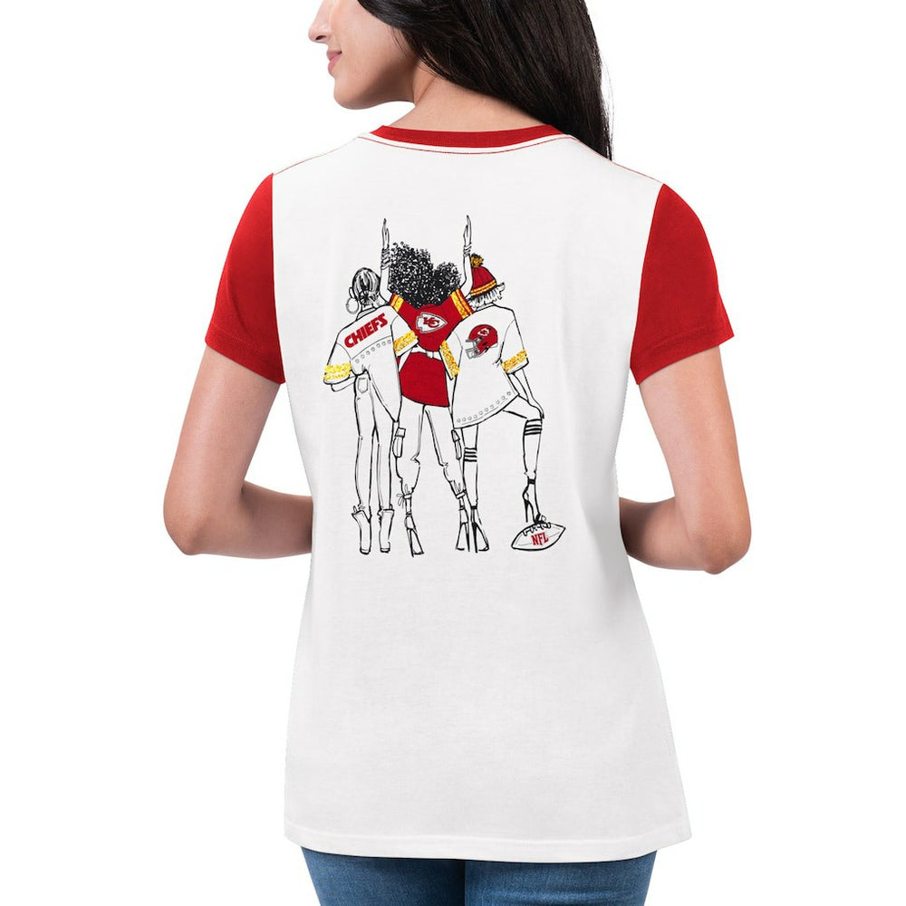 Kansas City Chiefs G-III 4Her by Carl Banks Women's Fashion Illustration T-Shirt - White/Red T-shirts
