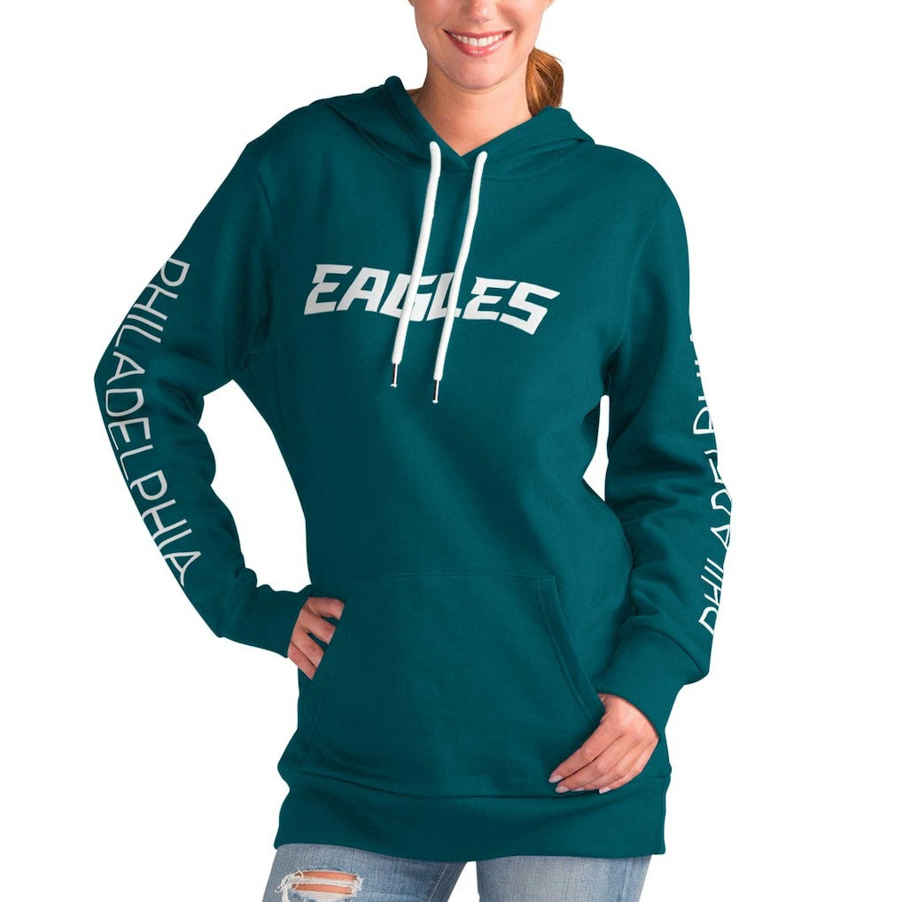 Philadelphia Eagles G-III 4Her by Carl Banks Women's Extra Inning Pullover Hoodie - Midnight Green Hoodies