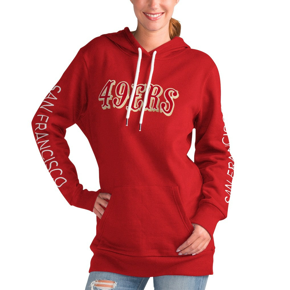 San Francisco 49ers G-III 4Her by Carl Banks Women's Extra Inning Pullover Hoodie - Scarlet Hoodies