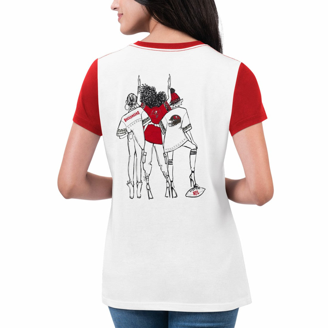 Tampa Bay Buccaneers G-III 4Her by Carl Banks Women's Fashion Illustration T-Shirt - White/Red T-shirts