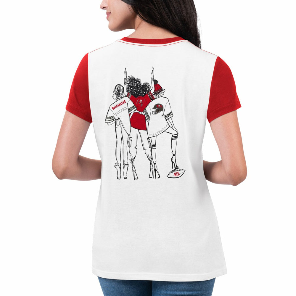 Tampa Bay Buccaneers G-III 4Her by Carl Banks Women's Fashion Illustration T-Shirt - White/Red T-shirts