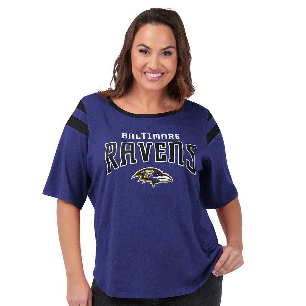 Baltimore Ravens G-III 4Her by Carl Banks Women's Plus Size Linebacker T-Shirt - Purple T-shirts