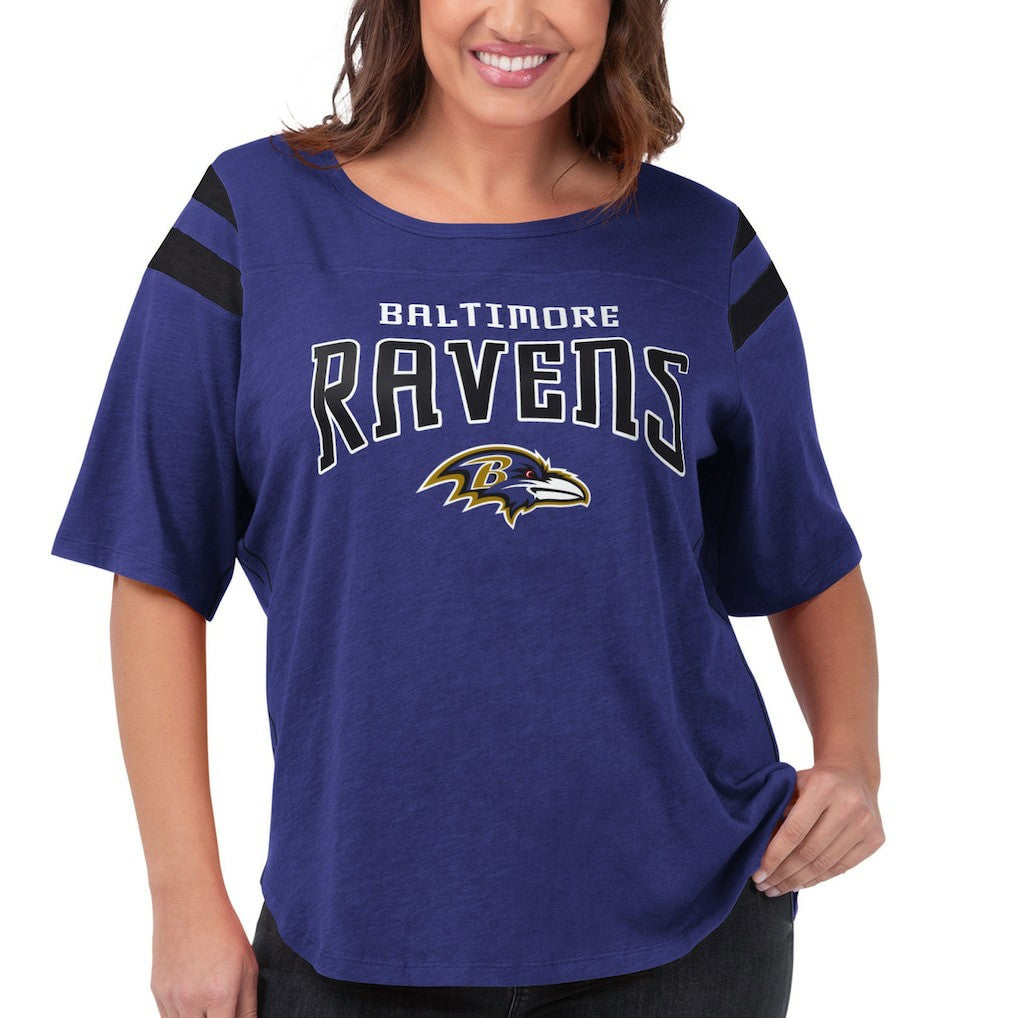 Baltimore Ravens G-III 4Her by Carl Banks Women's Plus Size Linebacker T-Shirt - Purple T-shirts
