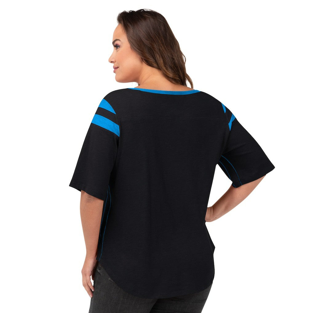 Carolina Panthers G-III 4Her by Carl Banks Women's Plus Size Linebacker T-Shirt - Black T-shirts