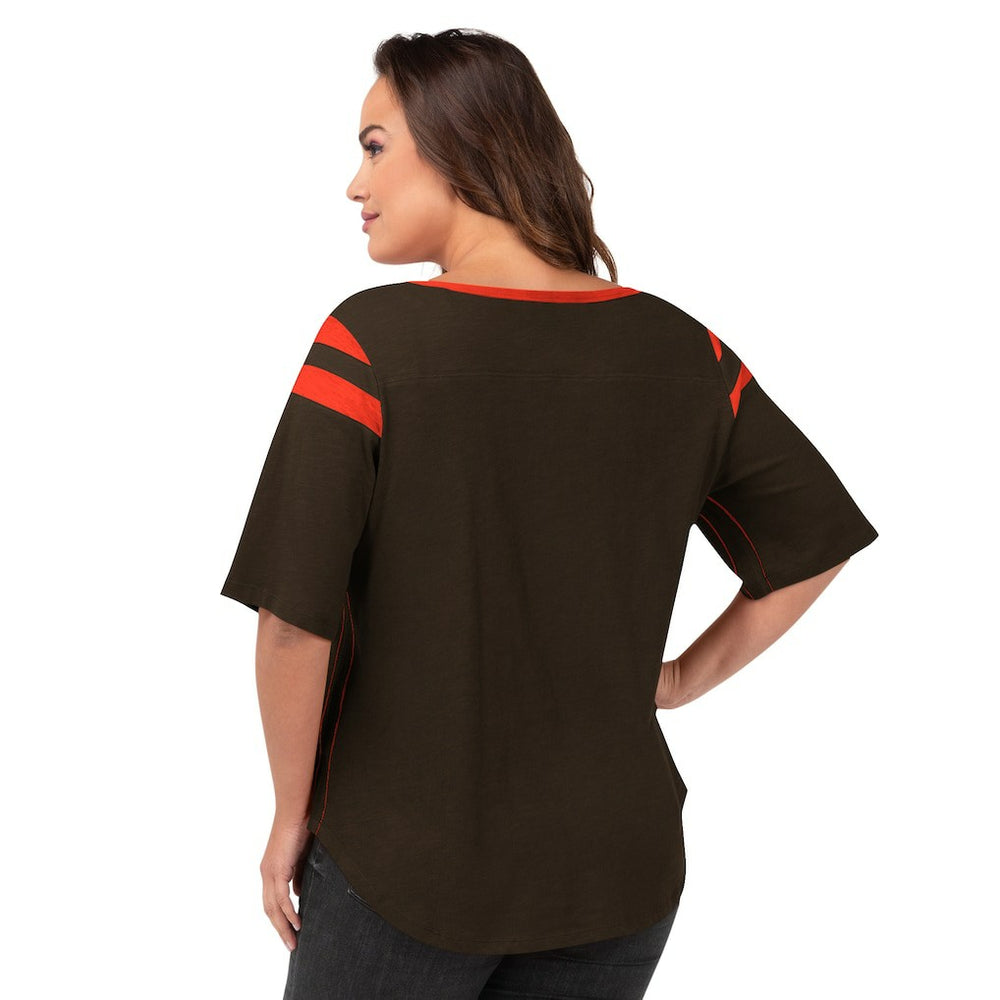 Cleveland Browns G-III 4Her by Carl Banks Women's Plus Size Linebacker T-Shirt - Brown T-shirts