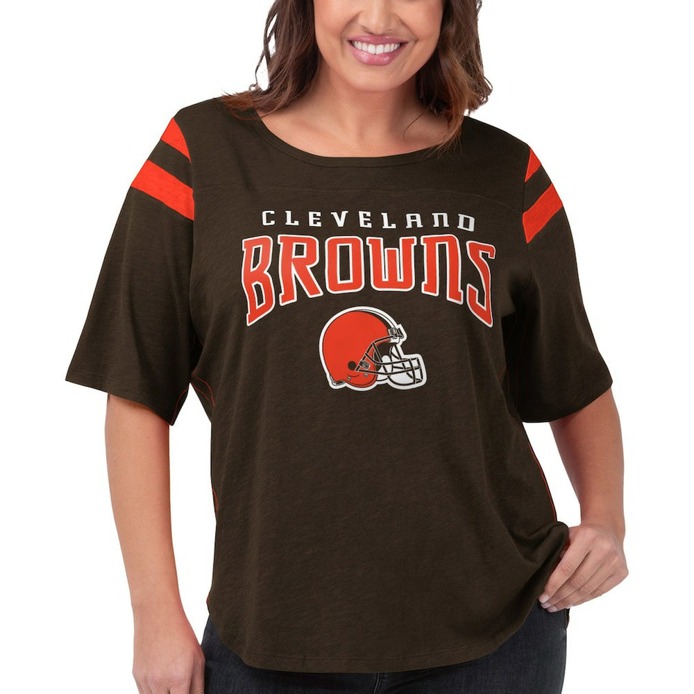 Cleveland Browns G-III 4Her by Carl Banks Women's Plus Size Linebacker T-Shirt - Brown T-shirts