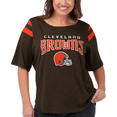 Cleveland Browns G-III 4Her by Carl Banks Women's Plus Size Linebacker T-Shirt - Brown T-shirts
