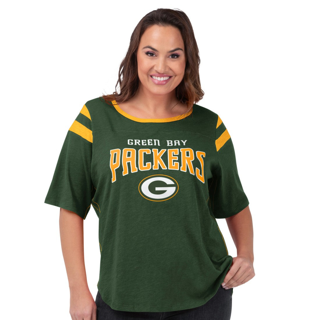 Green Bay Packers G-III 4Her by Carl Banks Women's Plus Size Linebacker T-Shirt - Green T-shirts