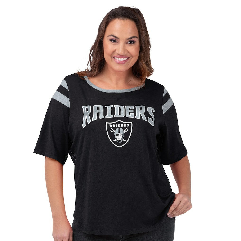 Las Vegas Raiders G-III 4Her by Carl Banks Women's Plus Size Linebacker T-Shirt - Black T-shirts