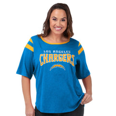 Los Angeles Chargers G-III 4Her by Carl Banks Women's Plus Size Linebacker T-Shirt - Light Blue T-shirts