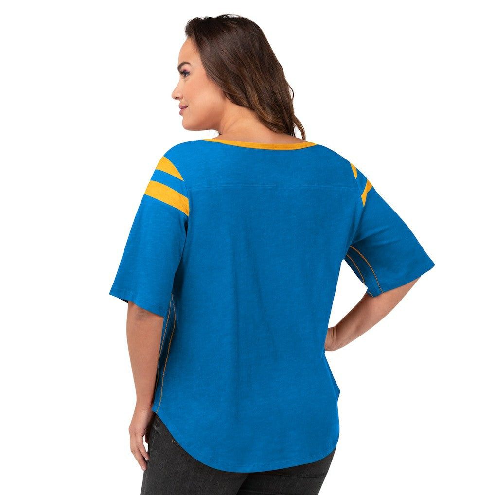 Los Angeles Chargers G-III 4Her by Carl Banks Women's Plus Size Linebacker T-Shirt - Light Blue T-shirts