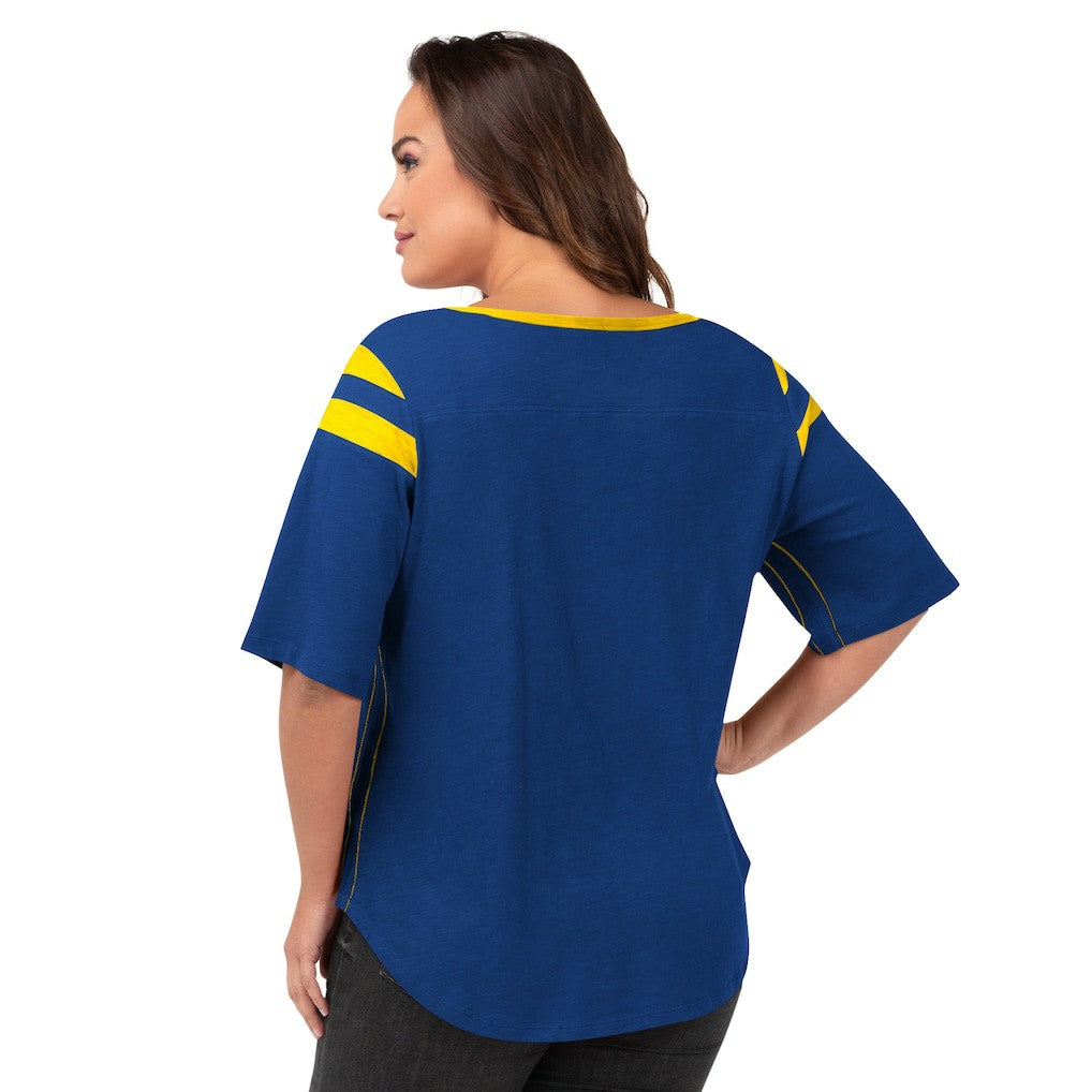 Los Angeles Rams G-III 4Her by Carl Banks Women's Plus Size Linebacker T-Shirt - Royal T-shirts