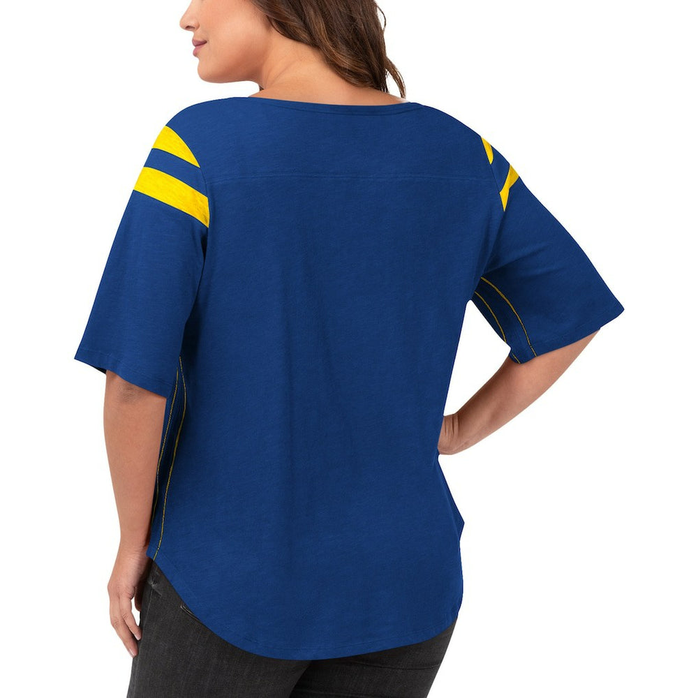 Los Angeles Rams G-III 4Her by Carl Banks Women's Plus Size Linebacker T-Shirt - Royal T-shirts