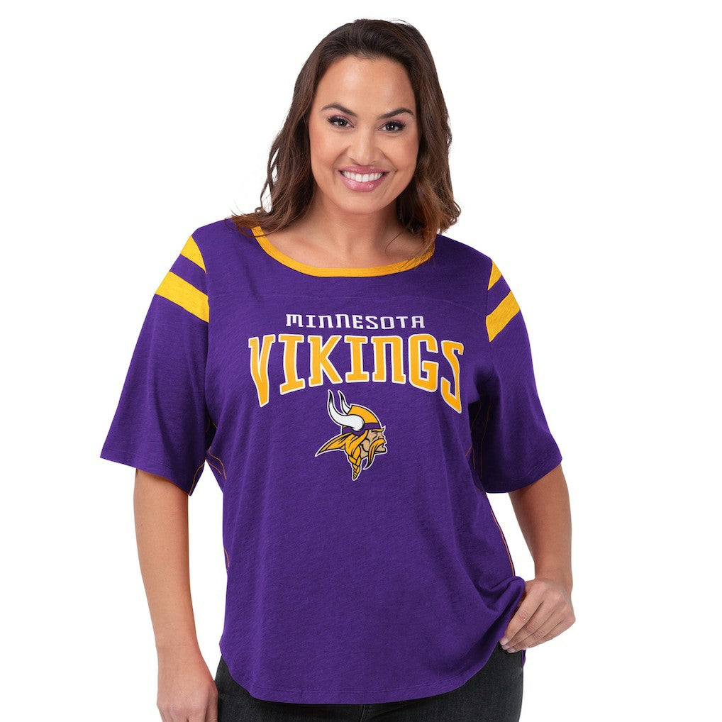 Minnesota Vikings G-III 4Her by Carl Banks Women's Plus Size Linebacker T-Shirt - Purple T-shirts