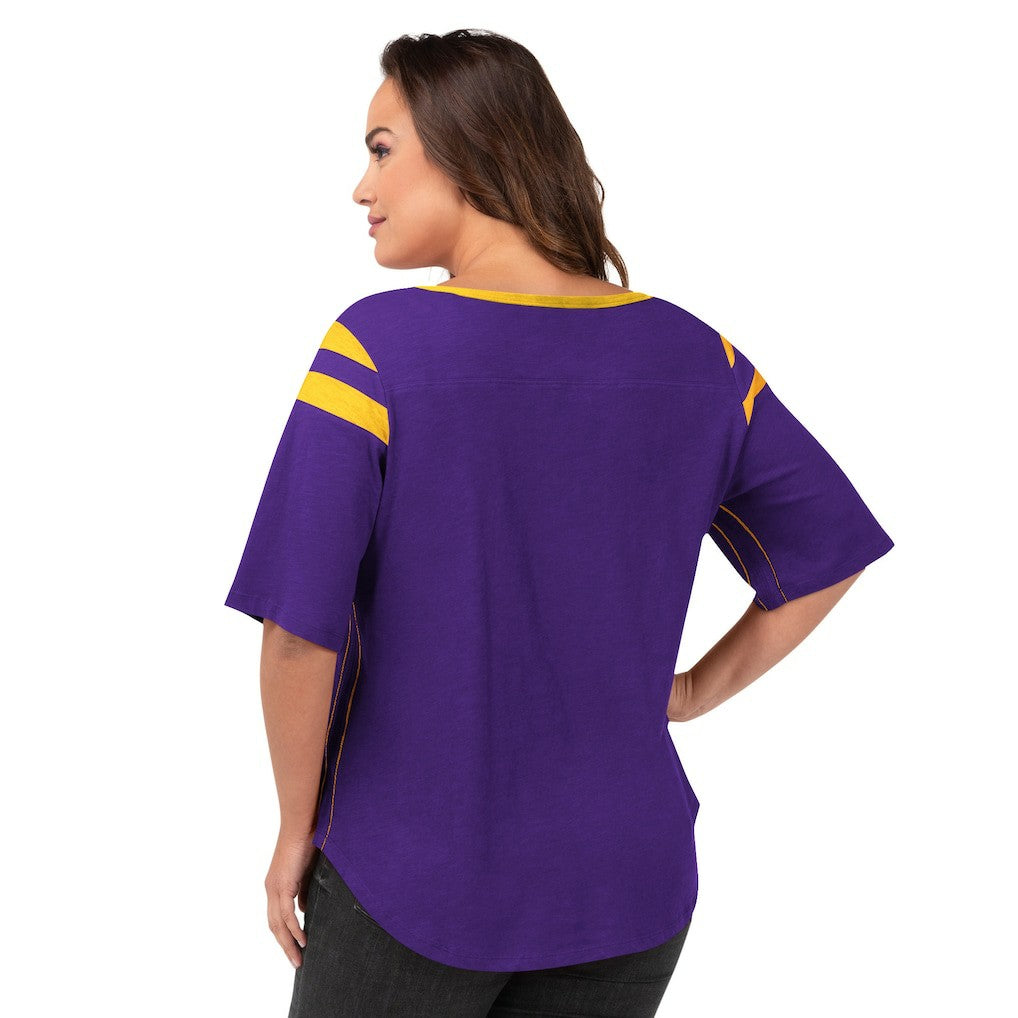 Minnesota Vikings G-III 4Her by Carl Banks Women's Plus Size Linebacker T-Shirt - Purple T-shirts