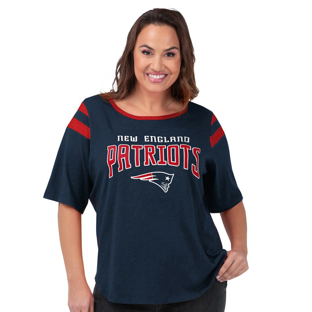 New England Patriots G-III 4Her by Carl Banks Women's Plus Size Linebacker T-Shirt - Navy T-shirts