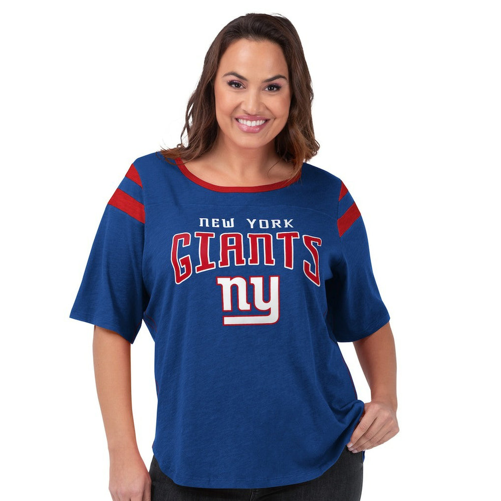 New York Giants G-III 4Her by Carl Banks Women's Plus Size Linebacker T-Shirt - Royal T-shirts