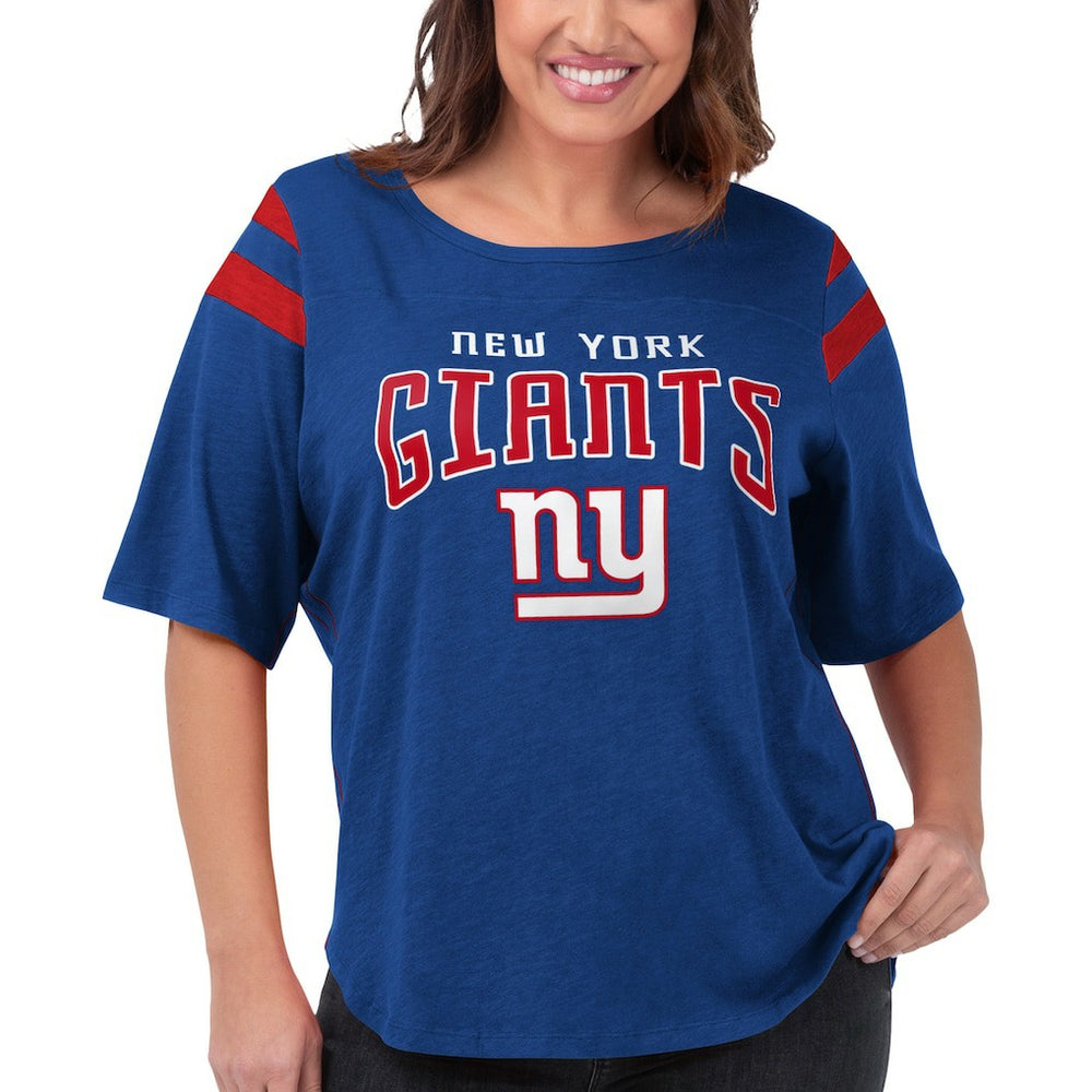 New York Giants G-III 4Her by Carl Banks Women's Plus Size Linebacker T-Shirt - Royal T-shirts