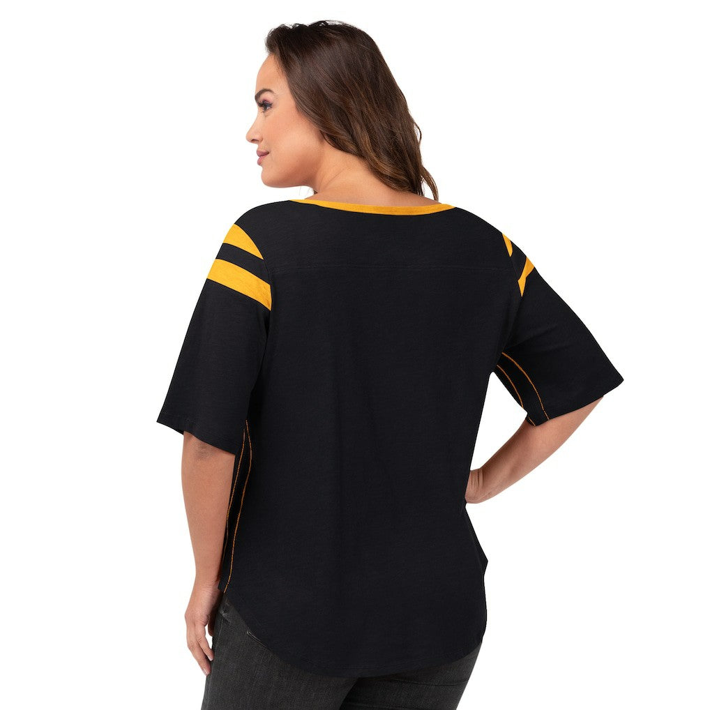 Pittsburgh Steelers G-III 4Her by Carl Banks Women's Plus Size Linebacker T-Shirt - Black T-shirts