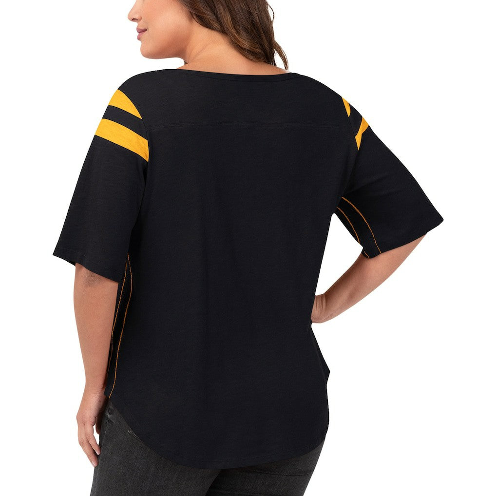 Pittsburgh Steelers G-III 4Her by Carl Banks Women's Plus Size Linebacker T-Shirt - Black T-shirts