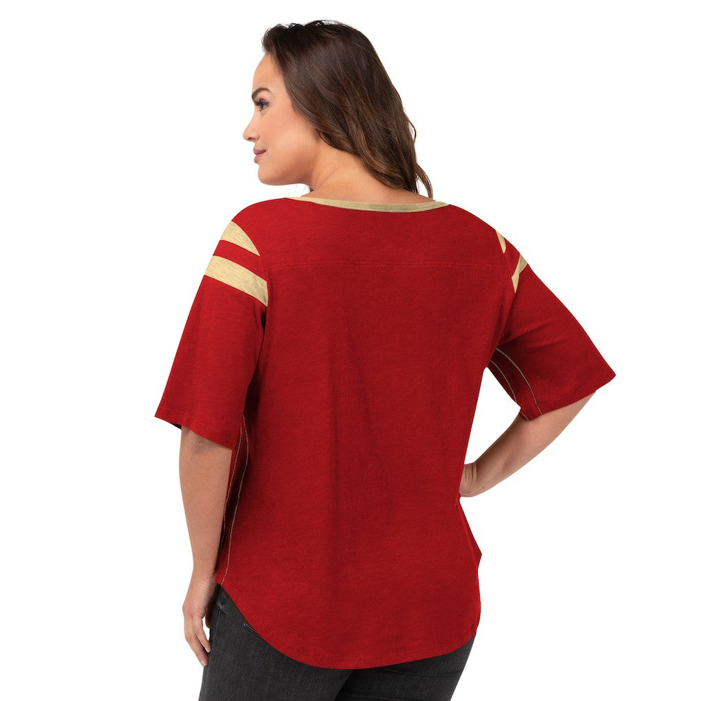 San Francisco 49ers G-III 4Her by Carl Banks Women's Plus Size Linebacker T-Shirt - Red T-shirts