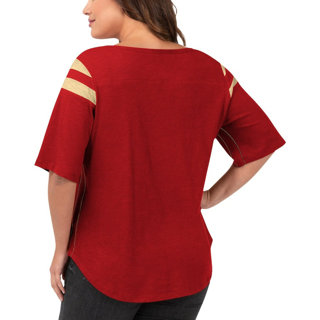 San Francisco 49ers G-III 4Her by Carl Banks Women's Plus Size Linebacker T-Shirt - Red T-shirts