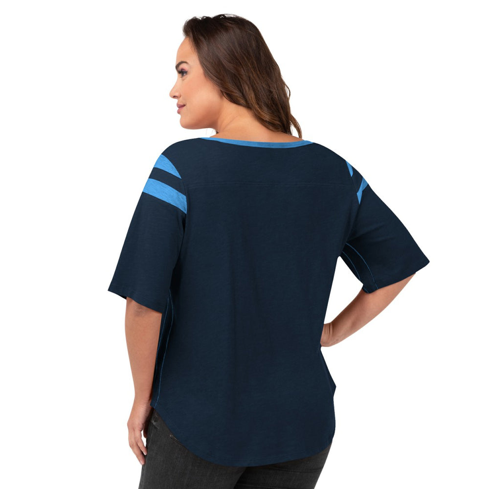 Tennessee Titans G-III 4Her by Carl Banks Women's Plus Size Linebacker T-Shirt - Navy T-shirts