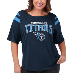 Tennessee Titans G-III 4Her by Carl Banks Women's Plus Size Linebacker T-Shirt - Navy T-shirts