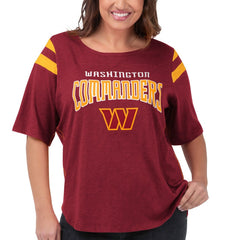 Washington Commanders G-III 4Her by Carl Banks Women's Plus Size Linebacker T-Shirt - Burgundy T-shirts