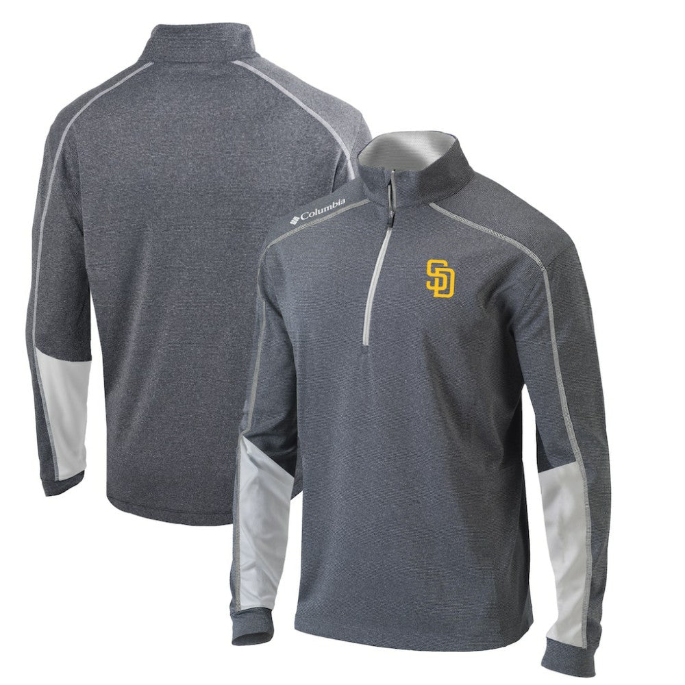 San Diego Padres Columbia Omni-Wick Shotgun 2.0 Quarter-Zip Pullover Top - Charcoal/White Pullover