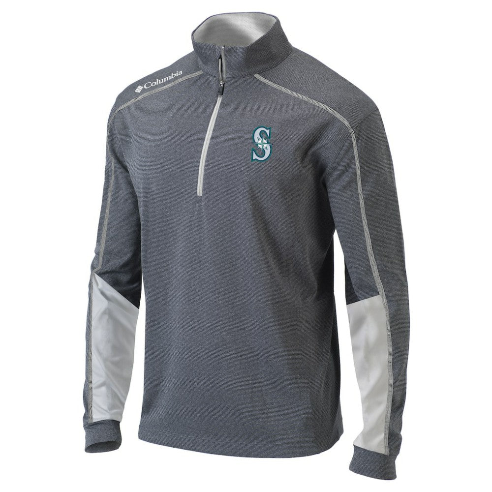 Seattle Mariners Columbia Omni-Wick Shotgun 2.0 Quarter-Zip Pullover Top - Charcoal/White Pullover
