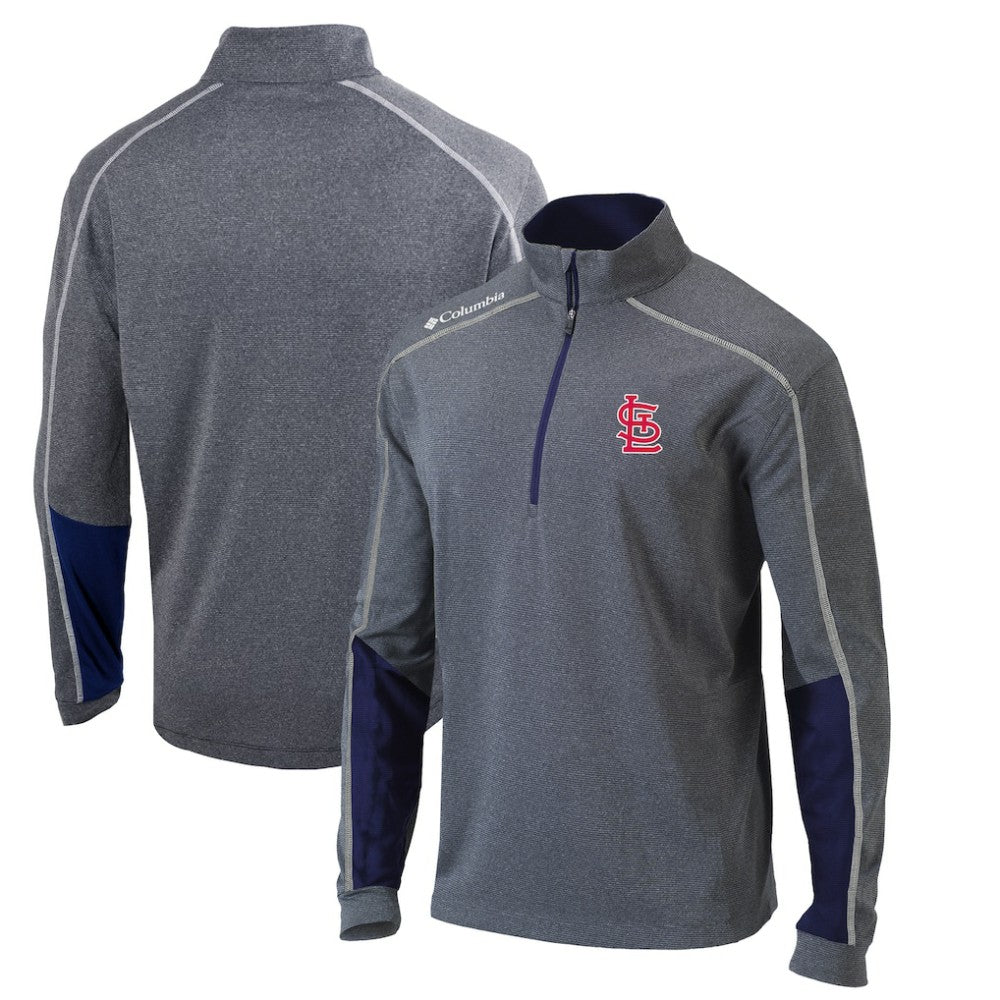 St. Louis Cardinals Columbia Omni-Wick Shotgun 2.0 Quarter-Zip Pullover Top - Charcoal/Navy Pullover