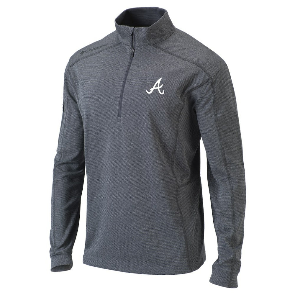 Atlanta Braves Columbia Omni-Wick Shotgun Quarter-Zip Pullover Top - Heather Gray Pullover
