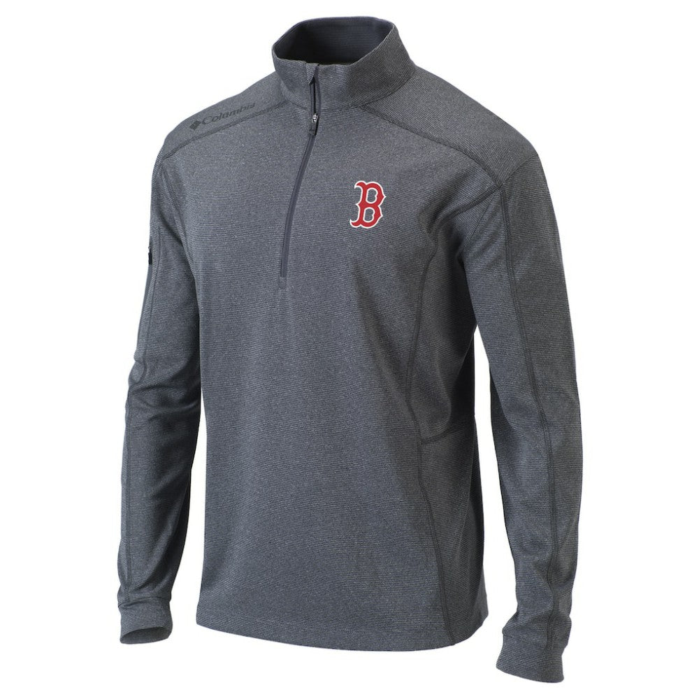 Boston Red Sox Columbia Omni-Wick Shotgun Quarter-Zip Pullover Top - Heather Gray Pullover