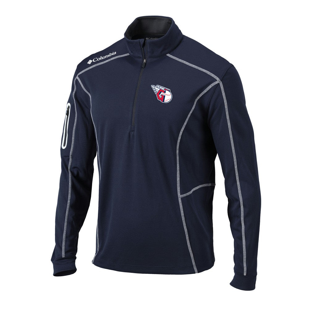 Cleveland Guardians Columbia Omni-Wick Shotgun Quarter-Zip Pullover Top - Navy Pullover