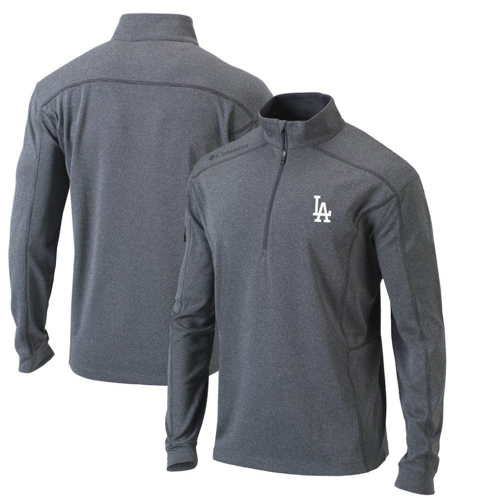 Los Angeles Dodgers Columbia Omni-Wick Shotgun Quarter-Zip Pullover Top - Heather Gray Pullover
