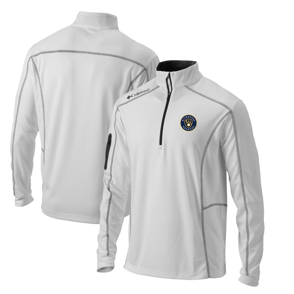 Milwaukee Brewers Columbia Omni-Wick Shotgun Quarter-Zip Pullover Top - White Pullover