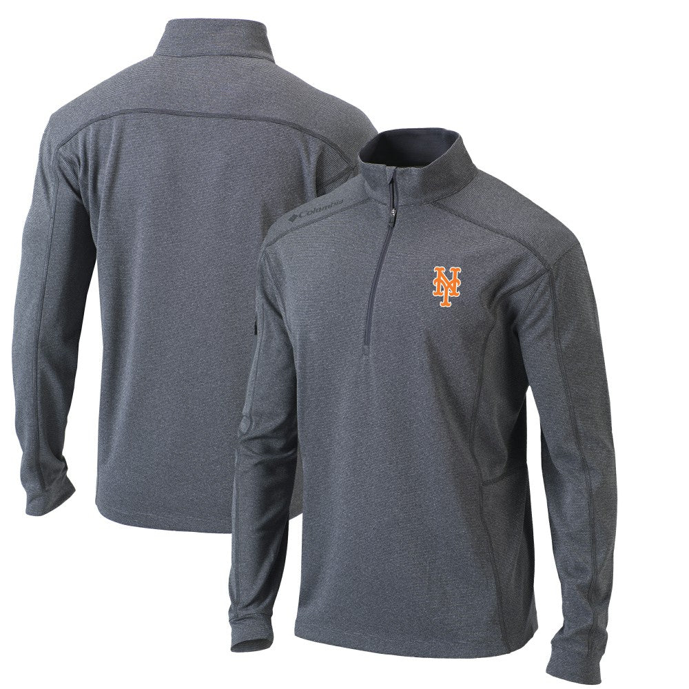 New York Mets Columbia Omni-Wick Shotgun Quarter-Zip Pullover Top - Heather Gray Pullover