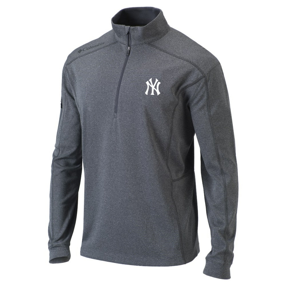 New York Yankees Columbia Omni-Wick Shotgun Quarter-Zip Pullover Top - Heather Gray Pullover