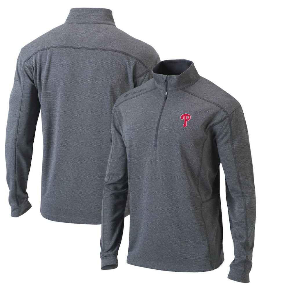 Philadelphia Phillies Columbia Omni-Wick Shotgun Quarter-Zip Pullover Top - Heather Gray Pullover