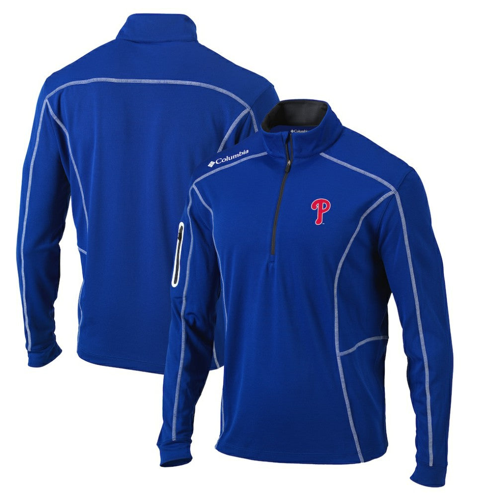 Philadelphia Phillies Columbia Omni-Wick Shotgun Quarter-Zip Pullover Top - Royal Pullover