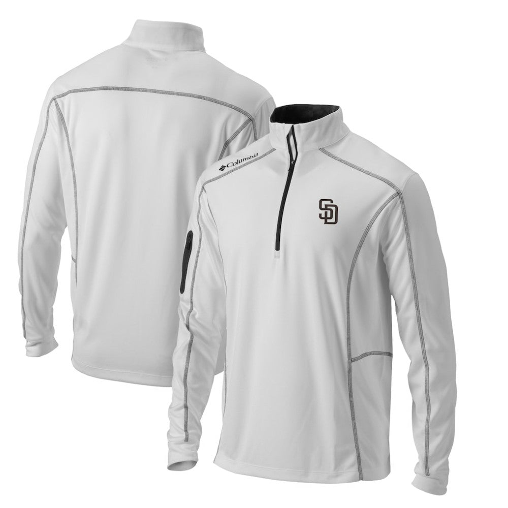San Diego Padres Columbia Omni-Wick Shotgun Quarter-Zip Pullover Top - White Pullover