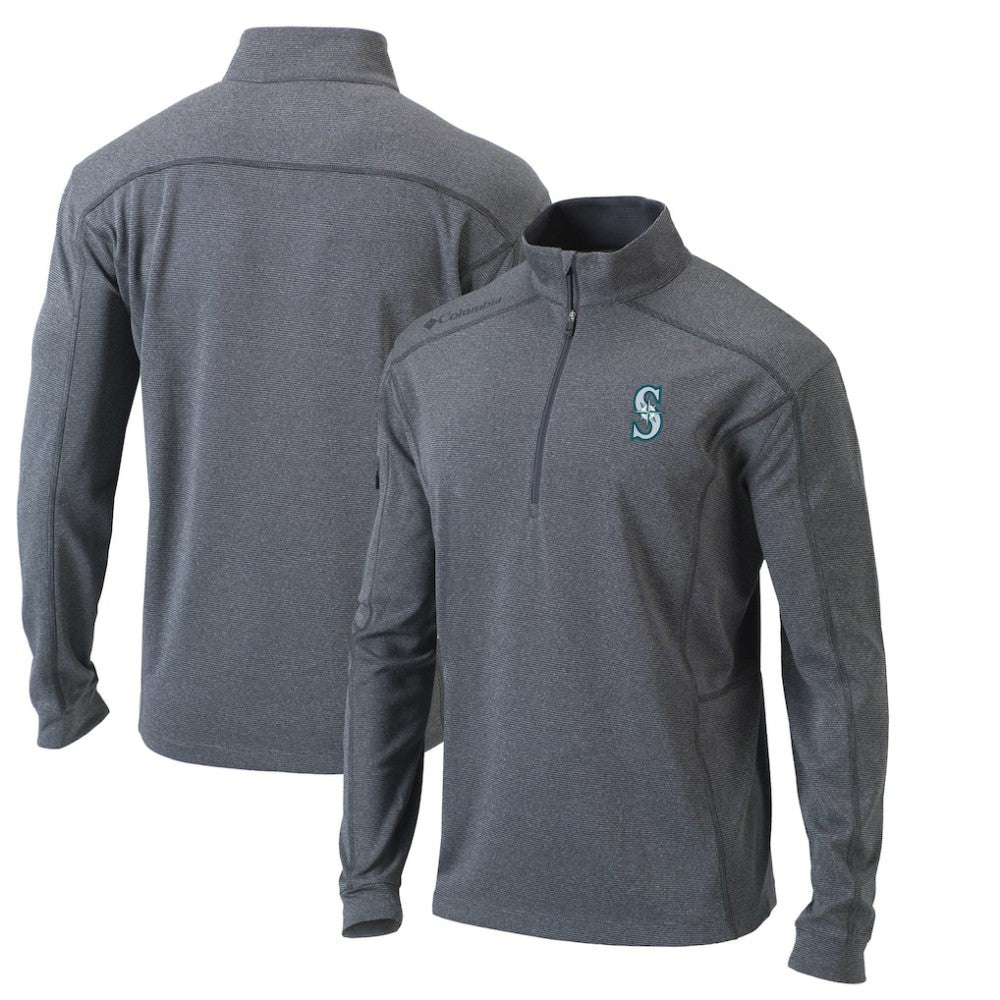 Seattle Mariners Columbia Omni-Wick Shotgun Quarter-Zip Pullover Top - Heather Gray Pullover